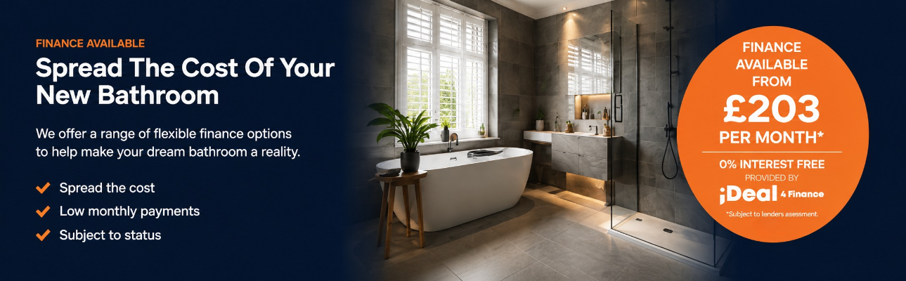 Bathroom finance available from £203 per month for bathroom installations by Croston Plumbing & Heating in Chorley, Preston and surrounding areas.