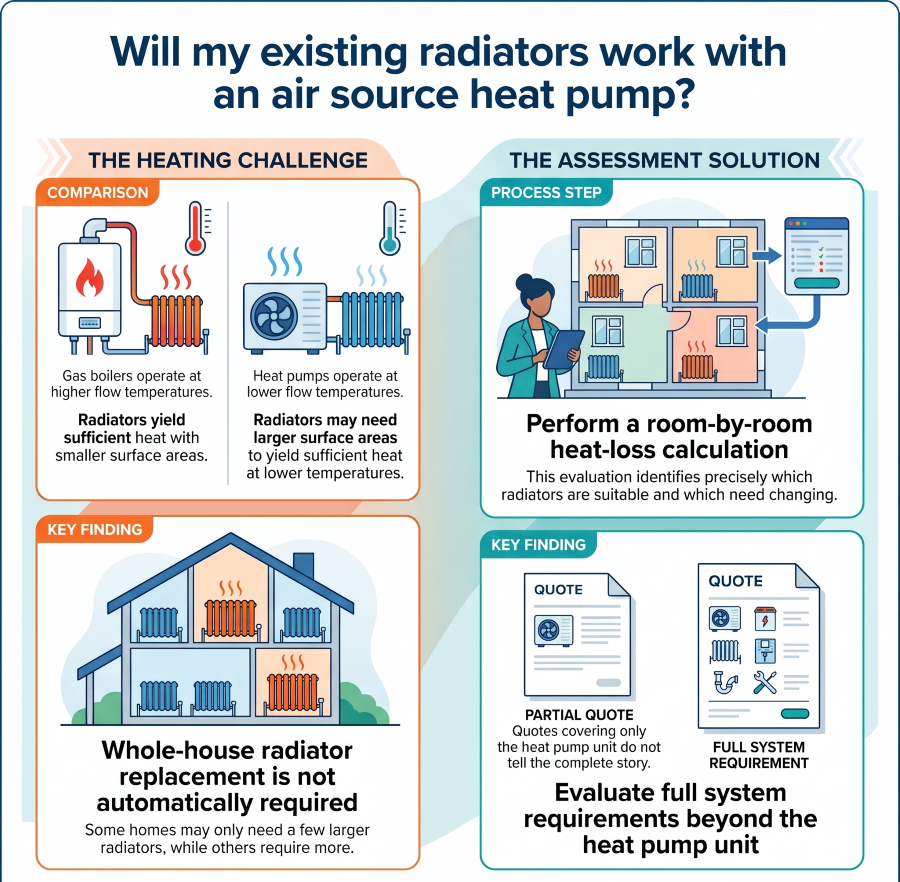 Existing radiators and heat pump compatibility in UK homes
